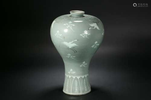 Celadon Glazed Crane Vase Song Dynasty