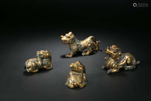 Four Beasts Made of Bronze in the Han Dynasty