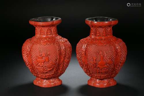 Tick Red Vase Qing Dynasty