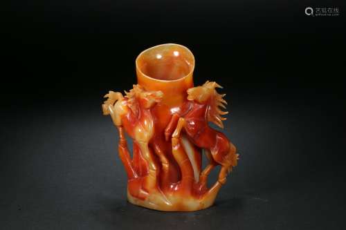 Agate Pen Holder in Qing Dynasty