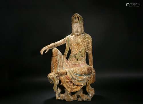 Wooden Seated Guanyin in Tang Dynasty