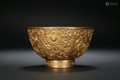 Gilt Bronze Bowl in Tang Dynasty
