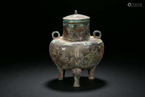 Copper three-legged pot in Han Dynasty