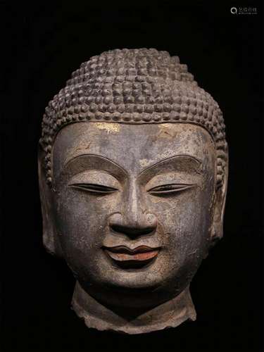 A NORTHERN DYNASTY BLUESTONE BUDDHA HEAD