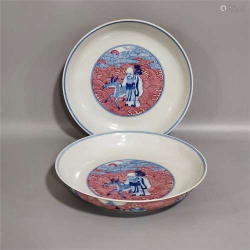 A PAIR OF QING DYNASTY PAINT COLOR SEEWATER EIGHT IMMORTALS ...