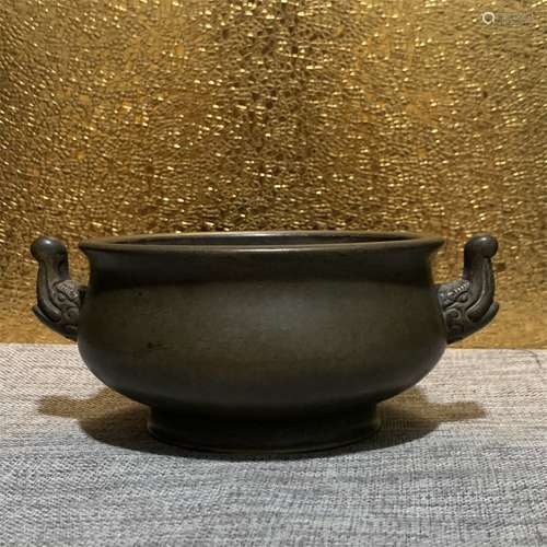 A QING DYNASTY BRONZE INCENSE BURNER