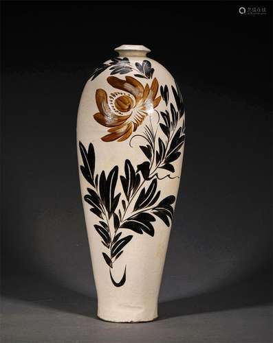 A SONG DYNASTY CIZHOU KILN FLOWER PLUM BOTTLE