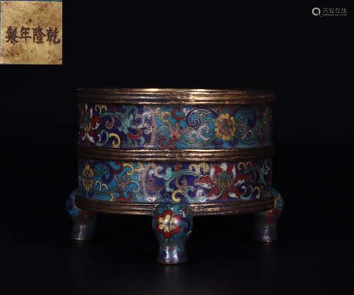 CLOISONNE CAST TRIPOD CENSER