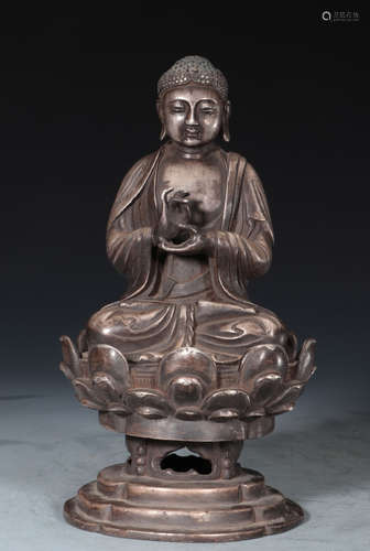 SILVER CAST BUDDHA STATUE