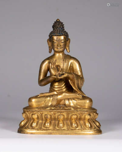 GILT BRONZE CAST BUDDHA STATUE