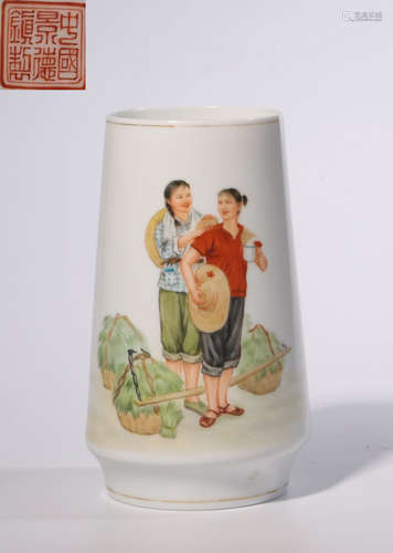 YANGCAI GLAZE BRUSH POT