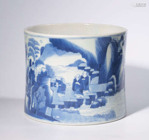 BLUE&WHITE GLAZE BRUSH POT