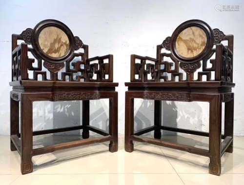 SUGONG RED WOOD CARVED CHAIR