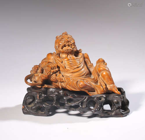 HUANGYANG WOOD CARVED BODHIDHARMA STATUE