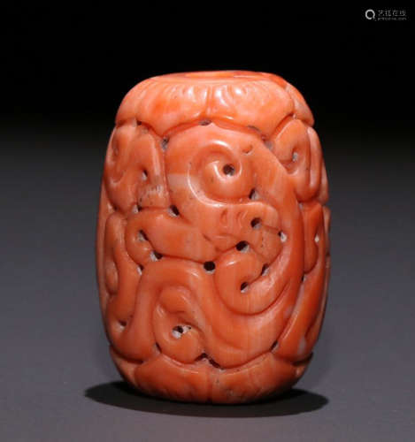 MOMO CORAL CARVED BEAD