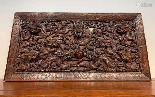 RED WOOD CARVED SCREEN