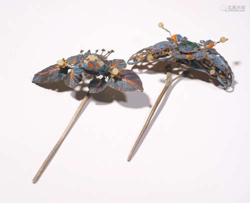 PAIR OF TIAN-TSUI HAIRPINS