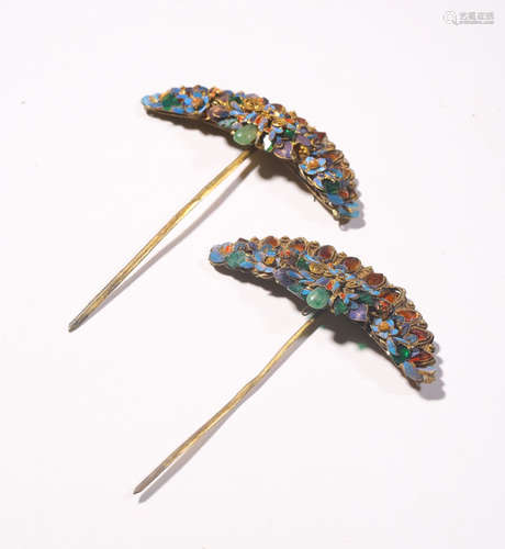 PAIR OF TIAN-TSUI HAIRPINS