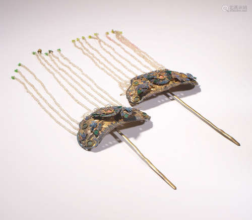 PAIR OF TIAN-TSUI HAIRPINS