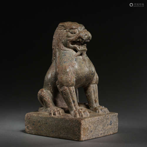 MALACHITE CARVED LION, TANG DYNASTY, CHINA