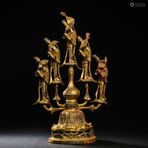 TANG DYNASTY, CHINESE GILT BRONZE BUDDHA