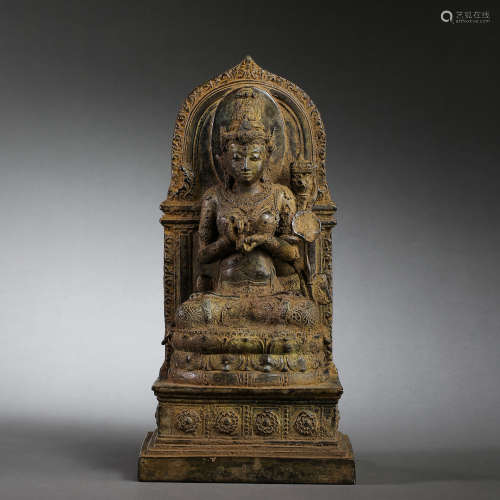 ANCIENT INDIAN BRONZE BUDDHA STATUE
