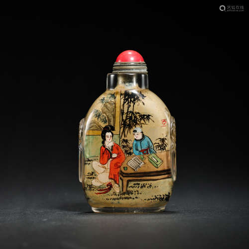 QING DYNASTY, CHINESE COLORED GLASS SNUFF BOTTLE
