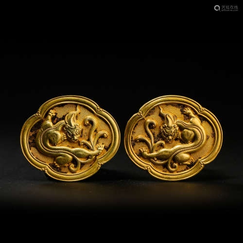 TANG DYNASTY, CHINESE PURE GOLD ORNAMENTS