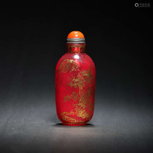 COLORED GLASS SNUFF BOTTLE, QING DYNASTY, CHINA
