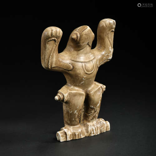 RED MOUNTAIN CULTURE, CHINESE CHICKEN-BONE WHITE JADE MADE F...