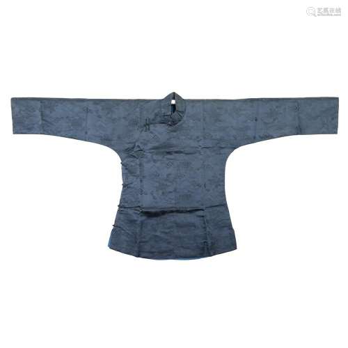 A LAKE-BLUE-GROUND EMBROIDERED LADY'S ROBE