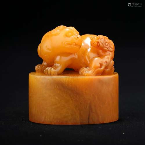 A SOAPSTONE 'BEAST' SEAL