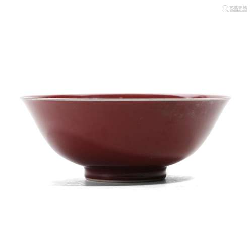 A SACRIFICIAL-RED GLAZED BOWL