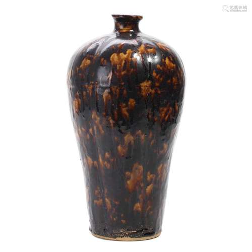 A 'JIZHOU' TORTOISESHELL-GLAZED MEIPING