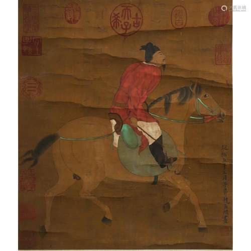 FIGURE ON A HORSE, CHINA