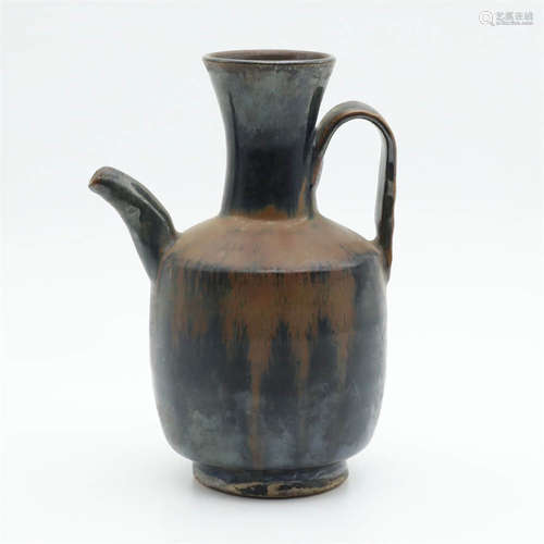 A Black-Glazed Brown-Splashed Ewer