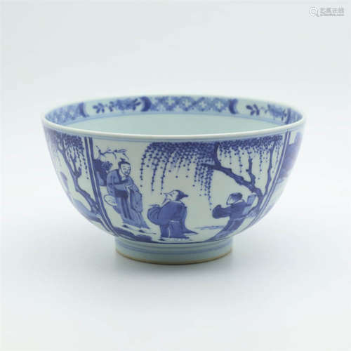 A Blue And White Figural Bowl