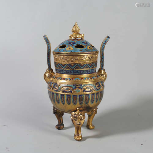 A Cloisonne Enamel Tripod Incense Burner