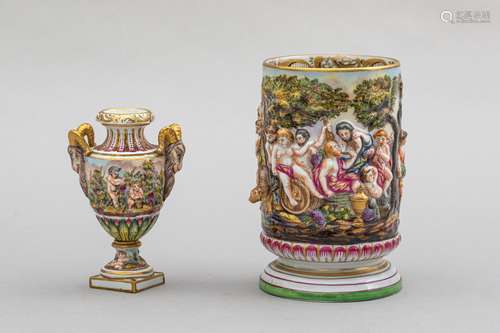 Two Capodimonte porcelain items