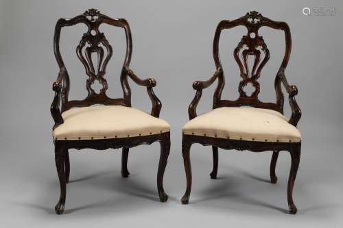 Pair of Baroque arm chairs