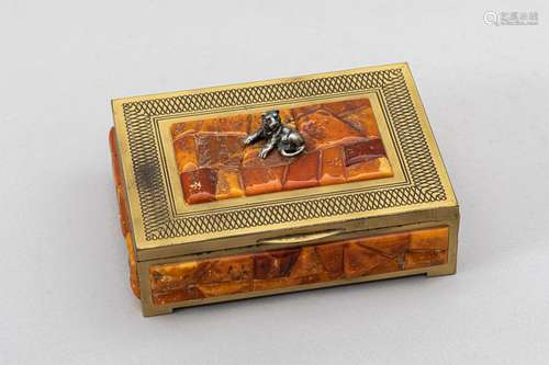 Amber Art Deco box