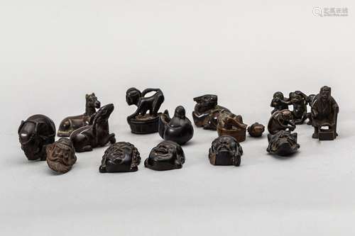 Collection of 15 netsuke