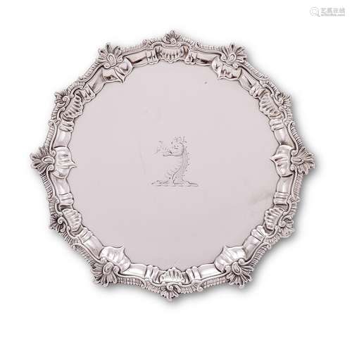 An early George III silver shaped circular salver by Ebeneze...