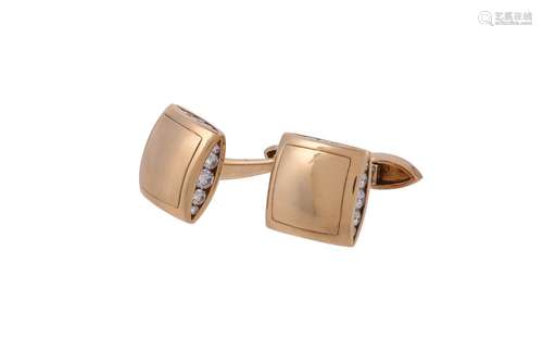 A pair of diamond cufflinks by William & Son