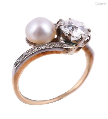 A diamond and pearl crossover ring