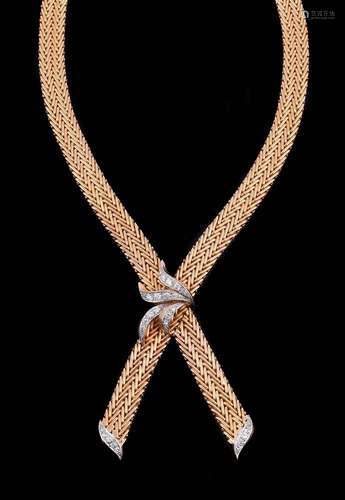 A 1960s diamond and 18 carat gold necklace