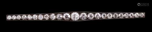 An early 20th century diamond bar brooch