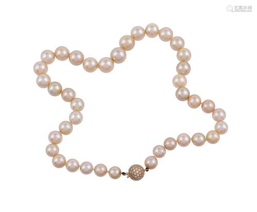 A graduated South Sea cultured pearl necklace by family repu...