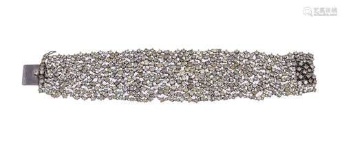 A brown and yellow diamond bracelet