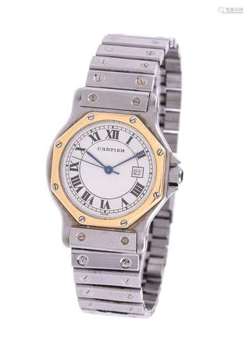 Cartier, Santos Ronde, a bi-metal bracelet watch